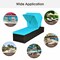 Turquoise Outdoor Wicker Chaise Cushioned Lounge with 5-Position Adjustable Backrest and Canopy